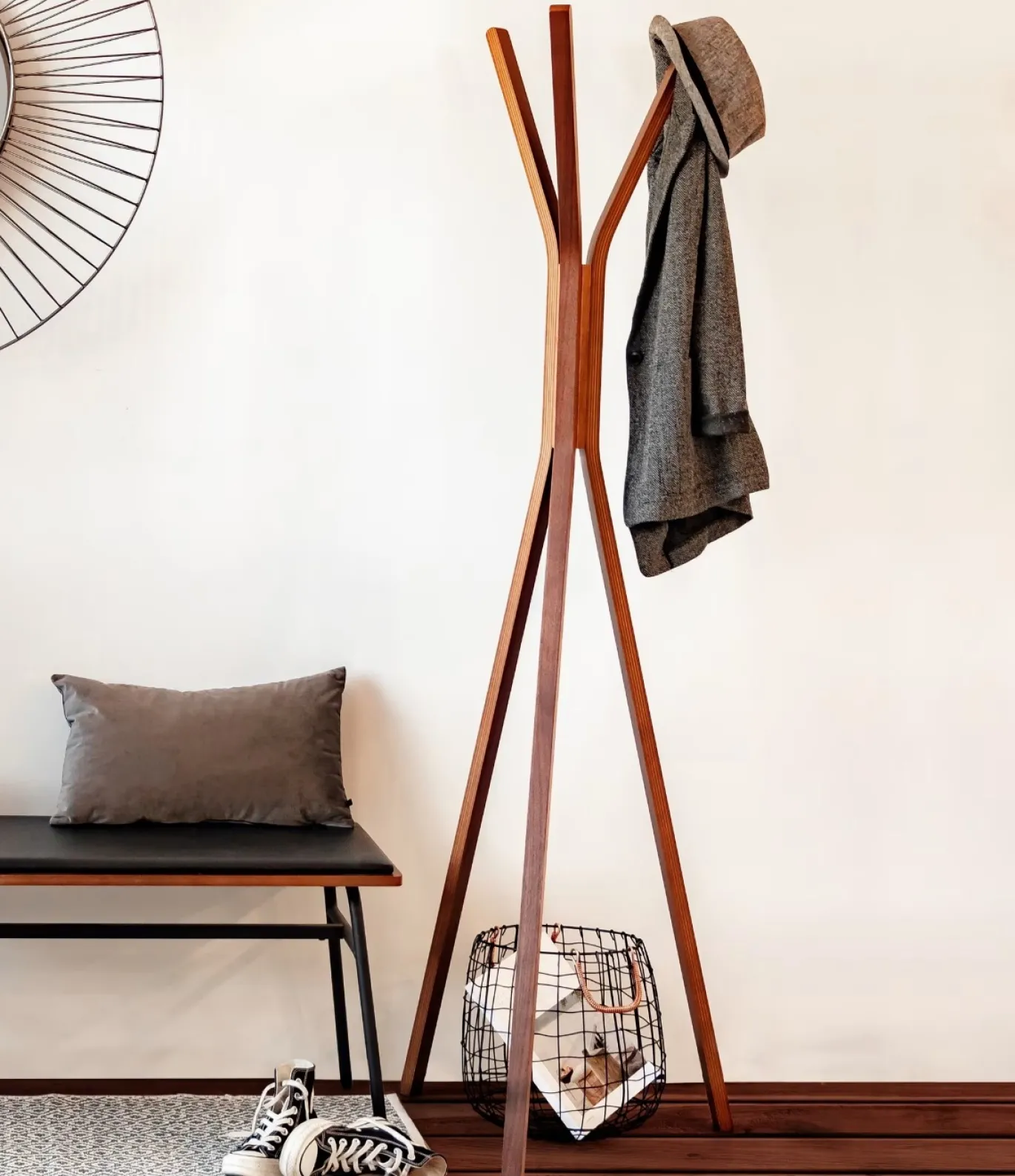 Kave Home Kapstok Chelsey Massief Rubberen Houten 170cm