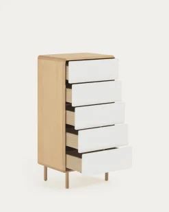Kave Home Kast Anielle 5 Laden Massief Essenfineer 60x117cm