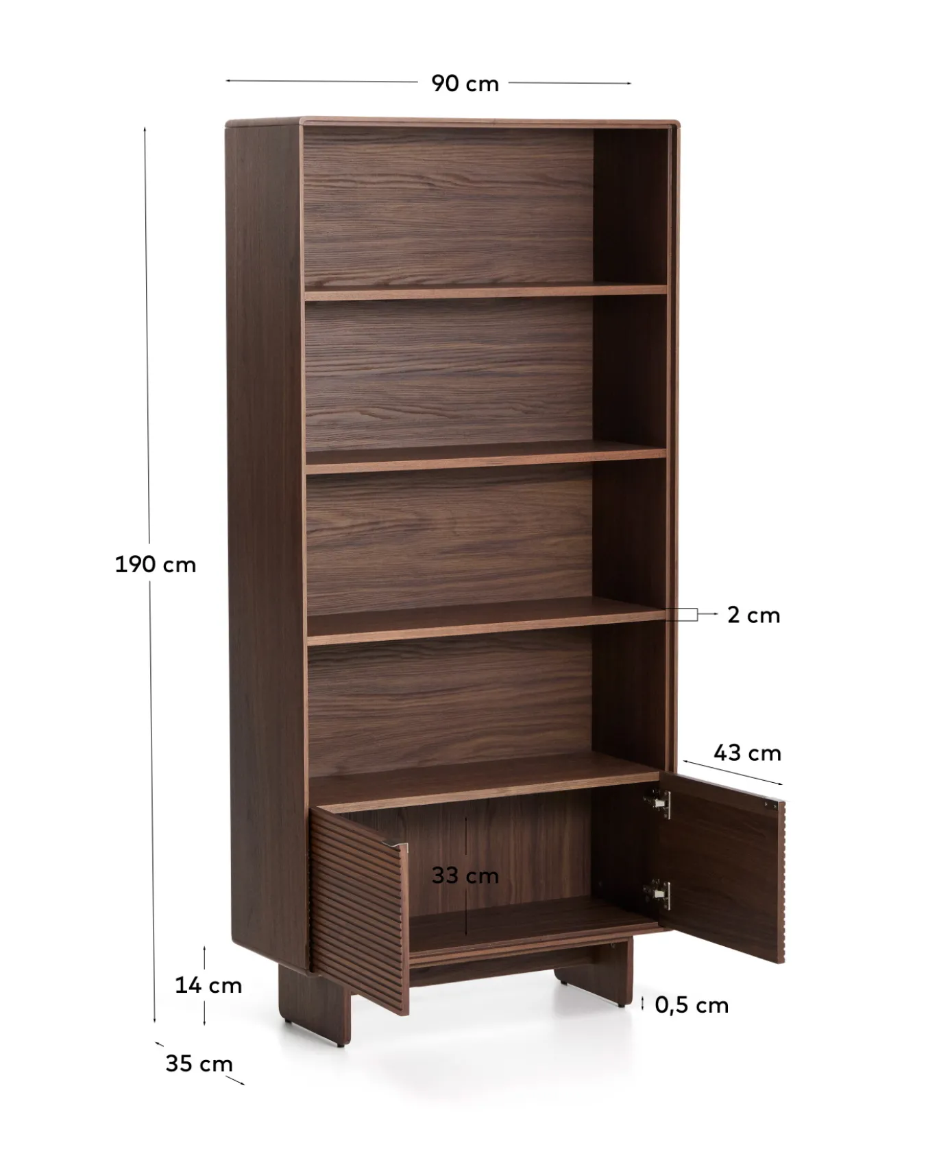 Kave Home Kast Norlen Walnoot 190cm