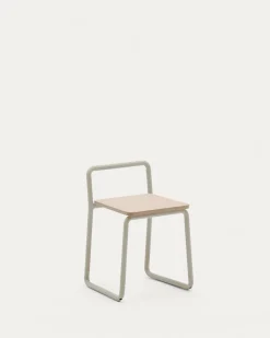 Kave Home Kinderstoel Tinn Essenfineer met Beige Frame