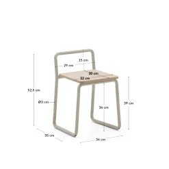Kave Home Kinderstoel Tinn Essenfineer met Beige Frame