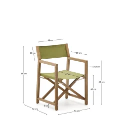 Kave Home Klapstoel Vilara Groen Outdoor Acaciahout