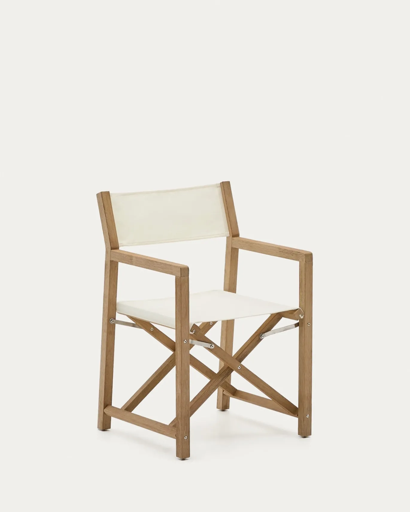 Kave Home Klapstoel Vilara Wit Outdoor Acaciahout