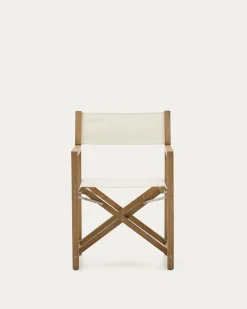 Kave Home Klapstoel Vilara Wit Outdoor Acaciahout
