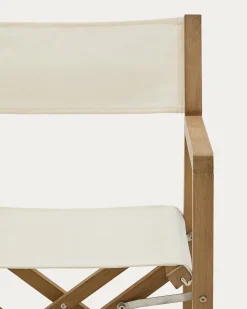 Kave Home Klapstoel Vilara Wit Outdoor Acaciahout