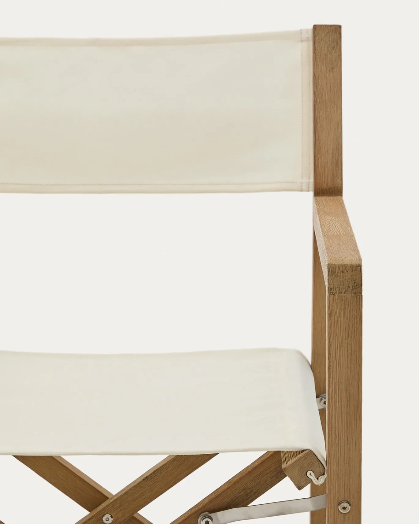 Kave Home Klapstoel Vilara Wit Outdoor Acaciahout