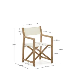 Kave Home Klapstoel Vilara Wit Outdoor Acaciahout