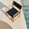 Kave Home Klapstoel Vilara Zwart Outdoor Acaciahout