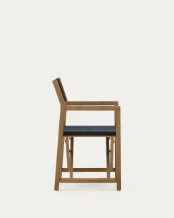 Kave Home Klapstoel Vilara Zwart Outdoor Acaciahout