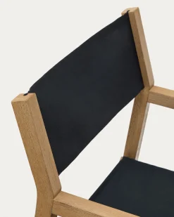 Kave Home Klapstoel Vilara Zwart Outdoor Acaciahout
