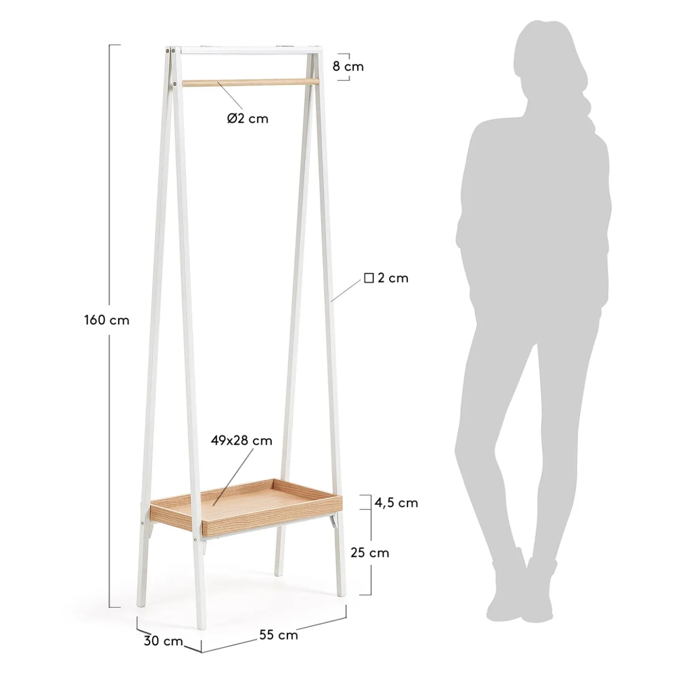 Kave Home Kledingrek Benny 55x160cm