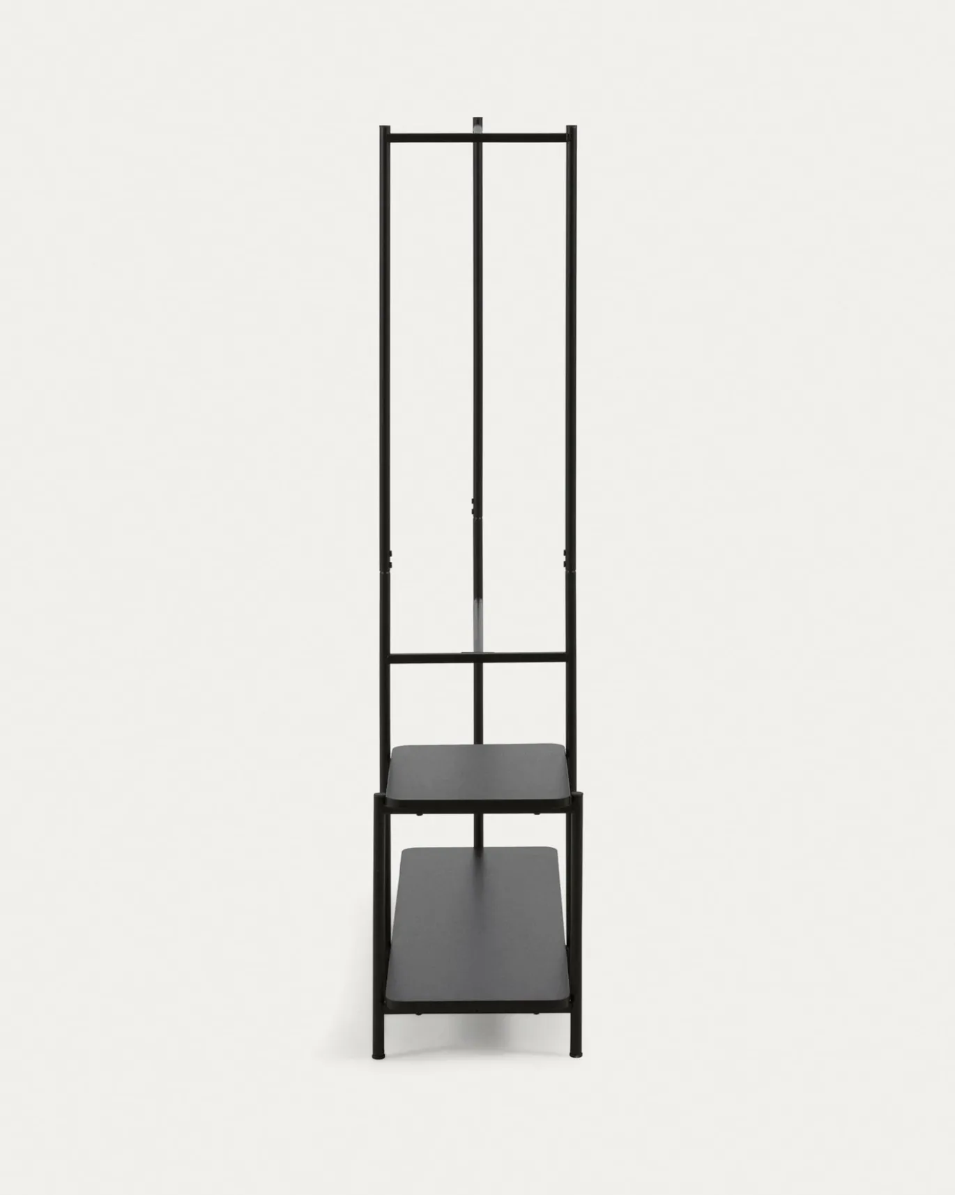 Kave Home Kledingroede met Bank Galatia Melamine en Metaal Zwart 100x150cm