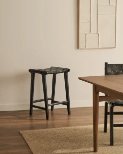 Kave Home Kruk Calixta Leer Zwart
