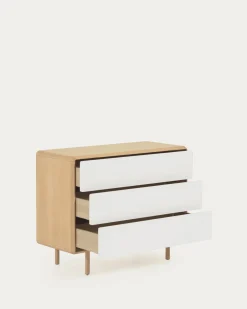 Kave Home Ladekast Anielle 3 Laden Massief Essenfineer 99x78,5cm