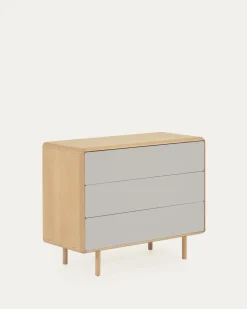 Kave Home Ladekast Anielle 3 Laden Massief Essenfineer 99x78,5cm