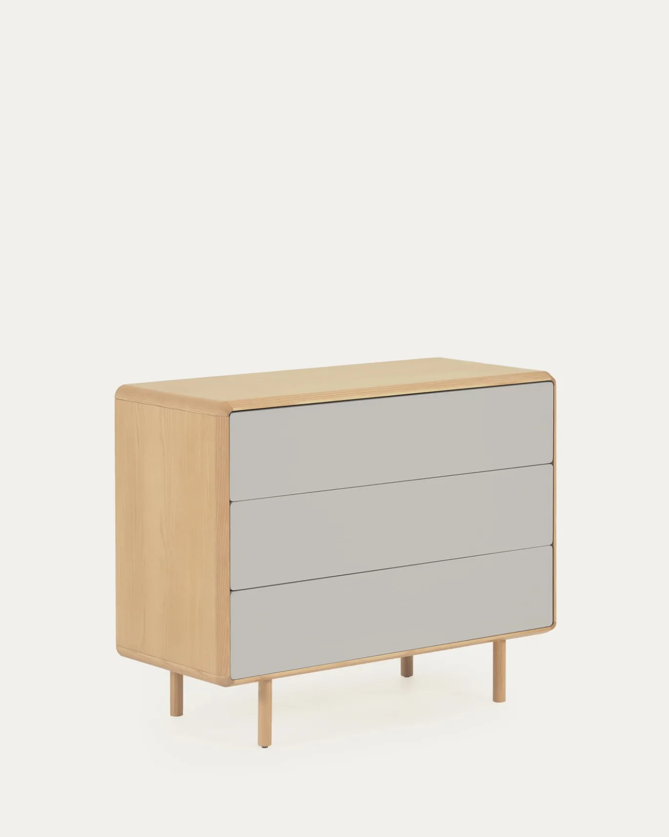 Kave Home Ladekast Anielle 3 Laden Massief Essenfineer 99x78,5cm