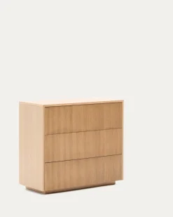Kave Home Ladekast Helvine Eikenfineer En Gehard Glas 86x79cm