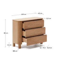 Kave Home Ladekast Salaya Essenmultiplex 120x80cm