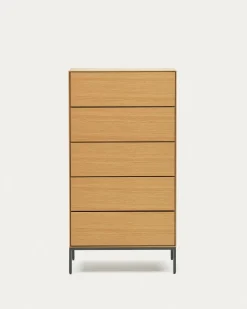 Kave Home Ladekast Vedrana 5 Laden Eikenfineer 60x114cm