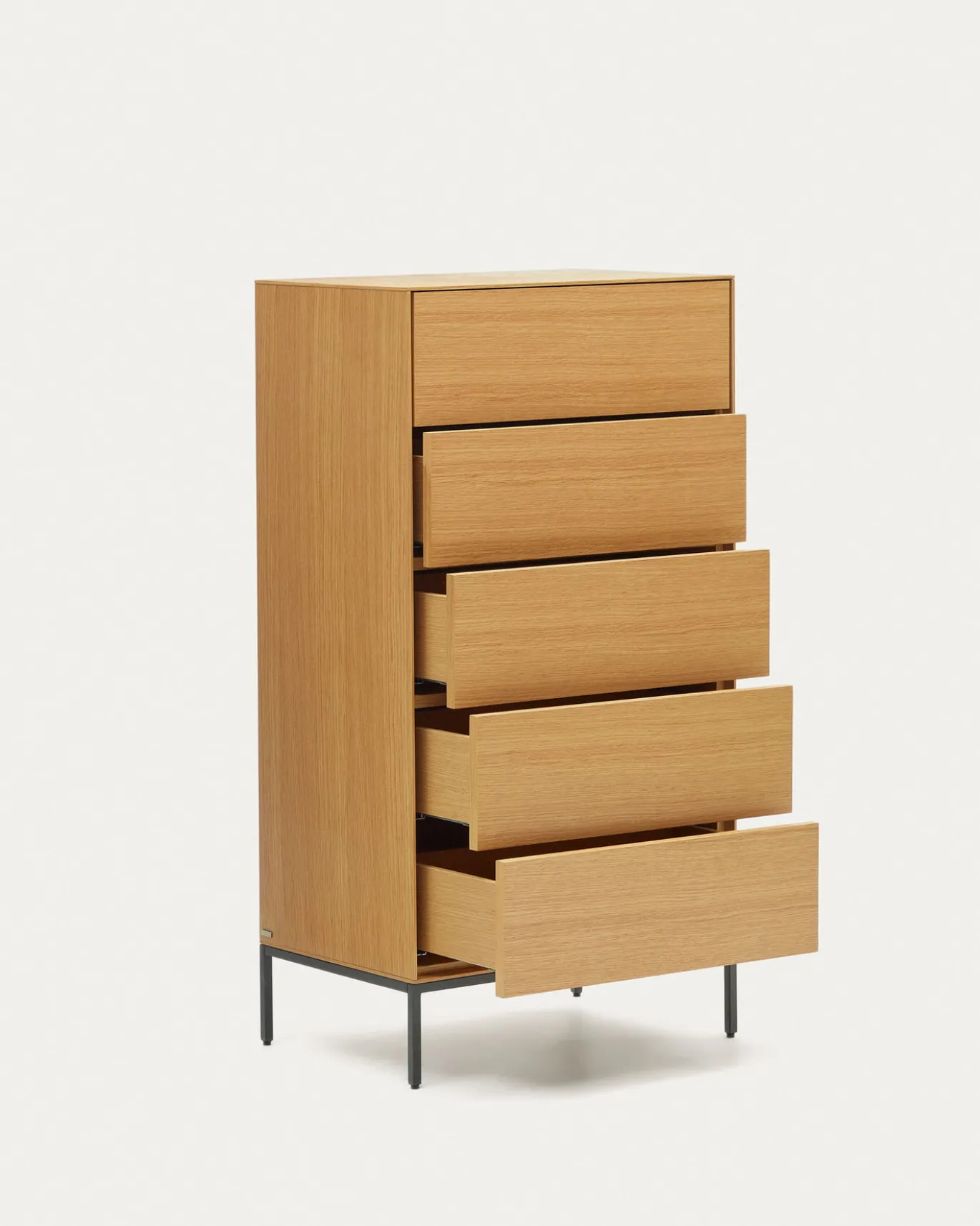 Kave Home Ladekast Vedrana 5 Laden Eikenfineer 60x114cm