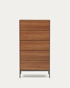 Kave Home Ladekast Vedrana 5 Laden Walnootfineer 60x114cm