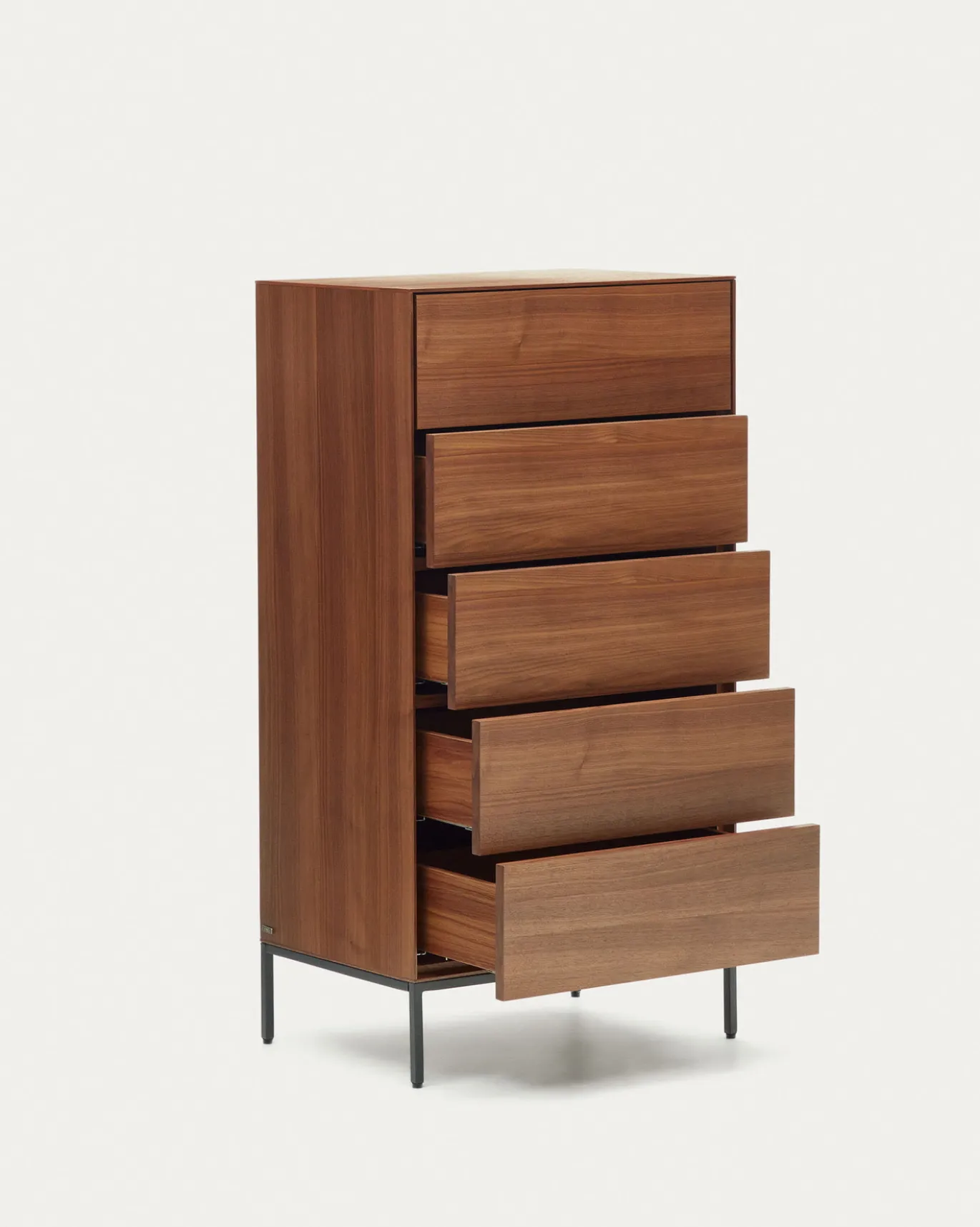 Kave Home Ladekast Vedrana 5 Laden Walnootfineer 60x114cm