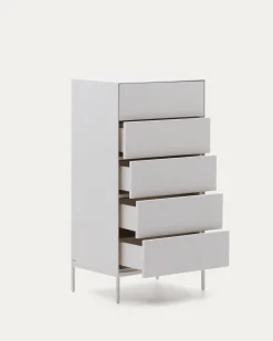 Kave Home Ladekast Vedrana 5 Laden Wit 60x114cm
