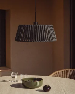 Kave Home Lampenkap Aldet Touw Zwart Ø46cm