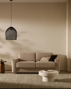 Kave Home Lampenkap Domitila Rotan Zwart Geschilderd Ø44cm