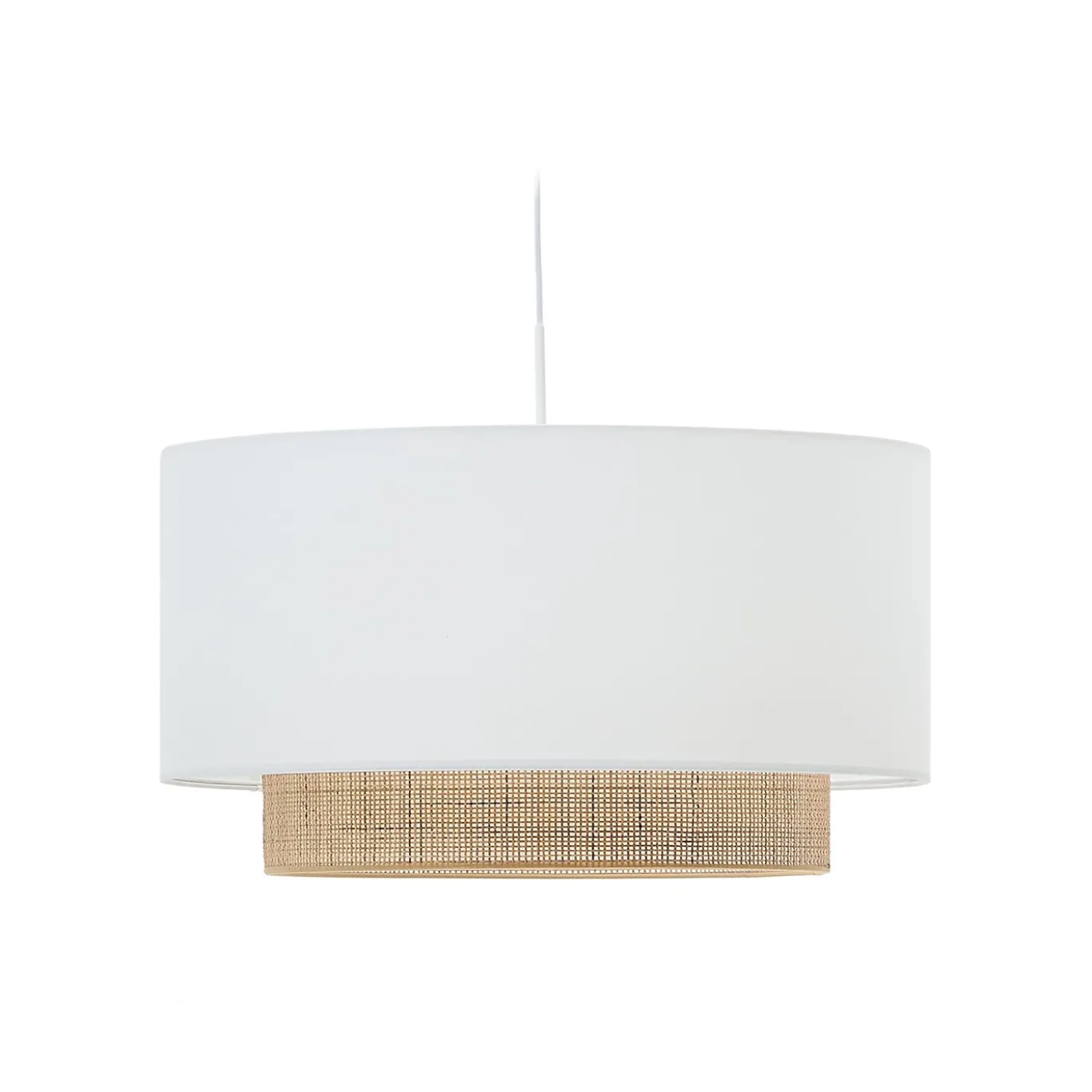 Kave Home Lampenkap Erna Wit/Naturel Ø60cm