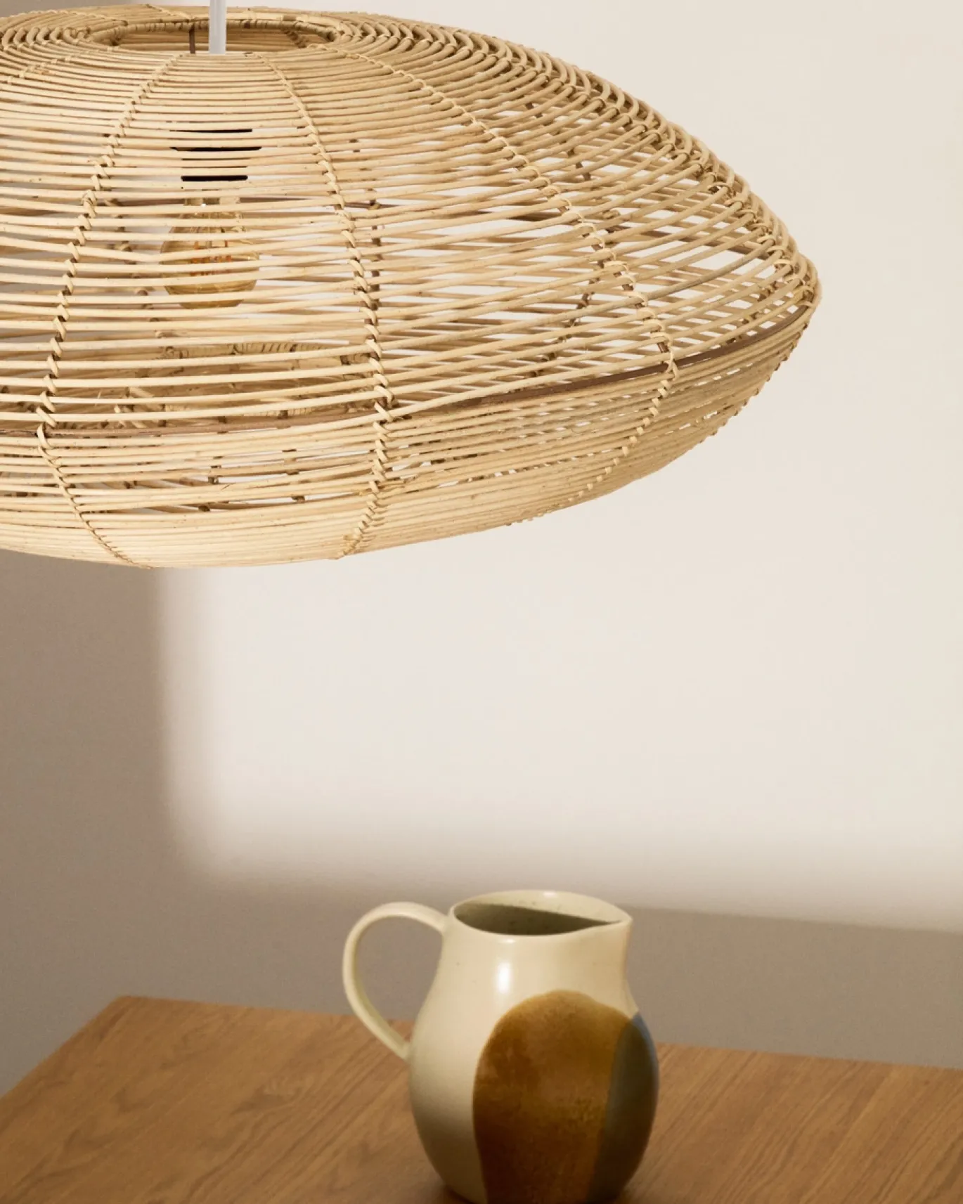 Kave Home Lampenkap Flaro Rotan met Lichte Afwerking Ø70cm