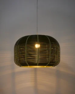 Kave Home Lampenkap Garoina Outdoor Rotan Groen Ø50cm