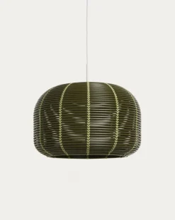 Kave Home Lampenkap Garoina Outdoor Rotan Groen Ø50cm