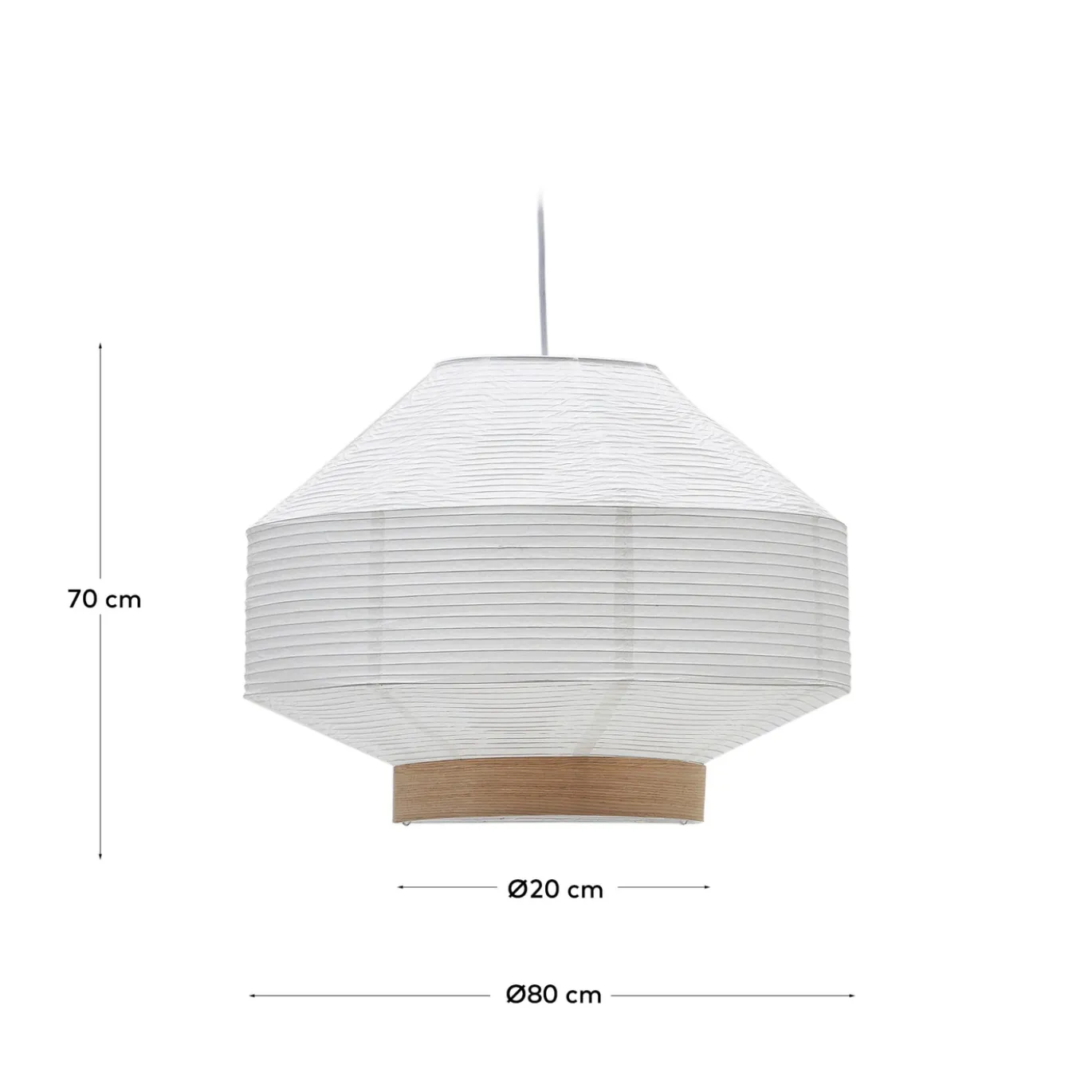 Kave Home Lampenkap Hila Papier Wit Ø80cm
