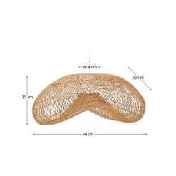 Kave Home Lampenkap Isora Rotan Naturel 80cm