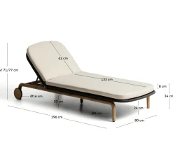 Kave Home Ligbed Alipa Acaciahout Grafiet 196x80cm