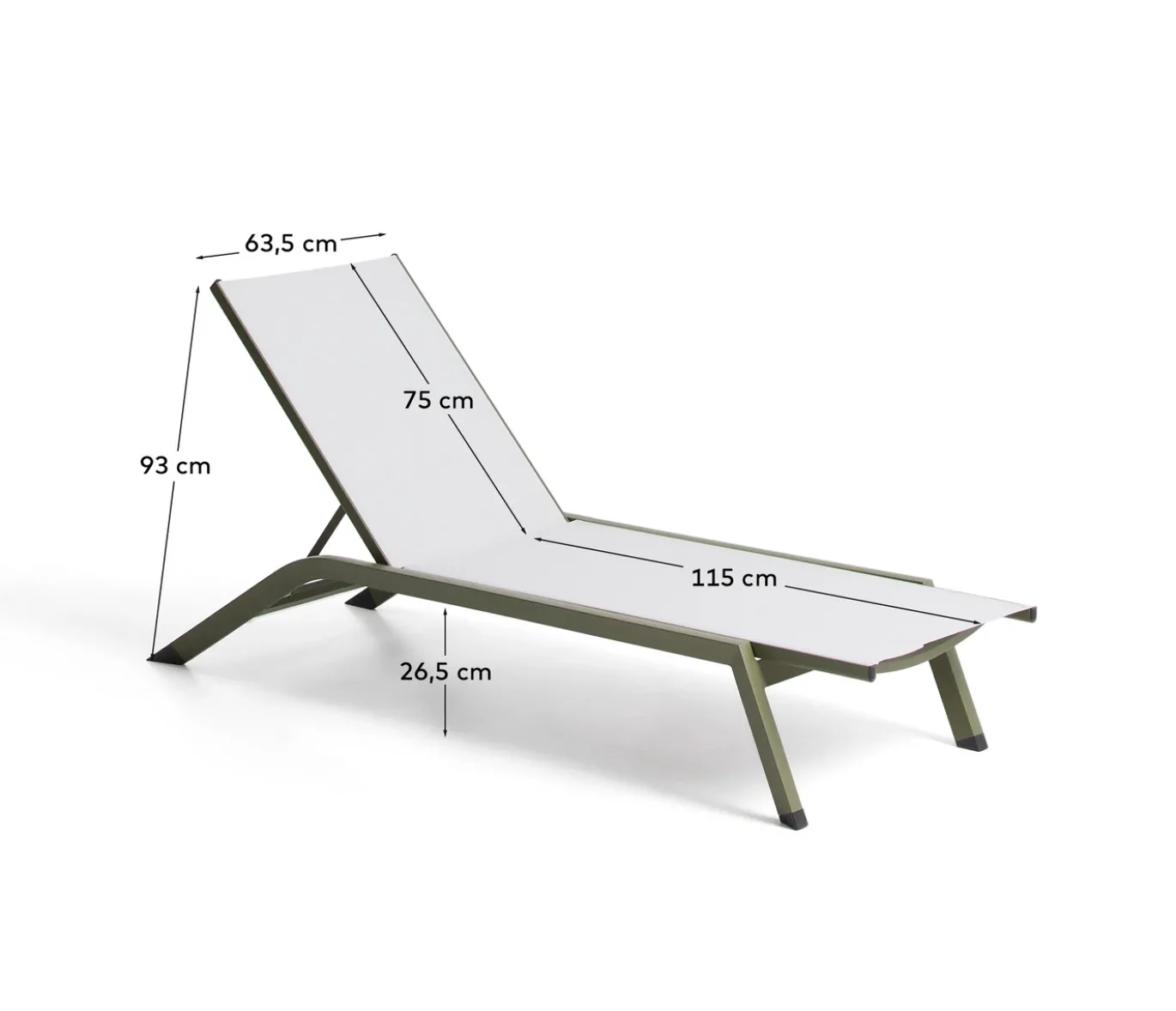 Kave Home Ligbed Capraia Stapelbaar Aluminium Groen