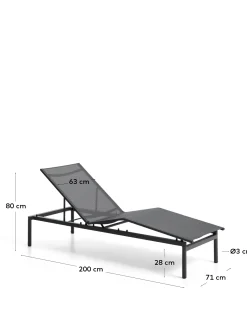 Kave Home Ligbed Lesina Stapelbaar Aluminium Grafiet