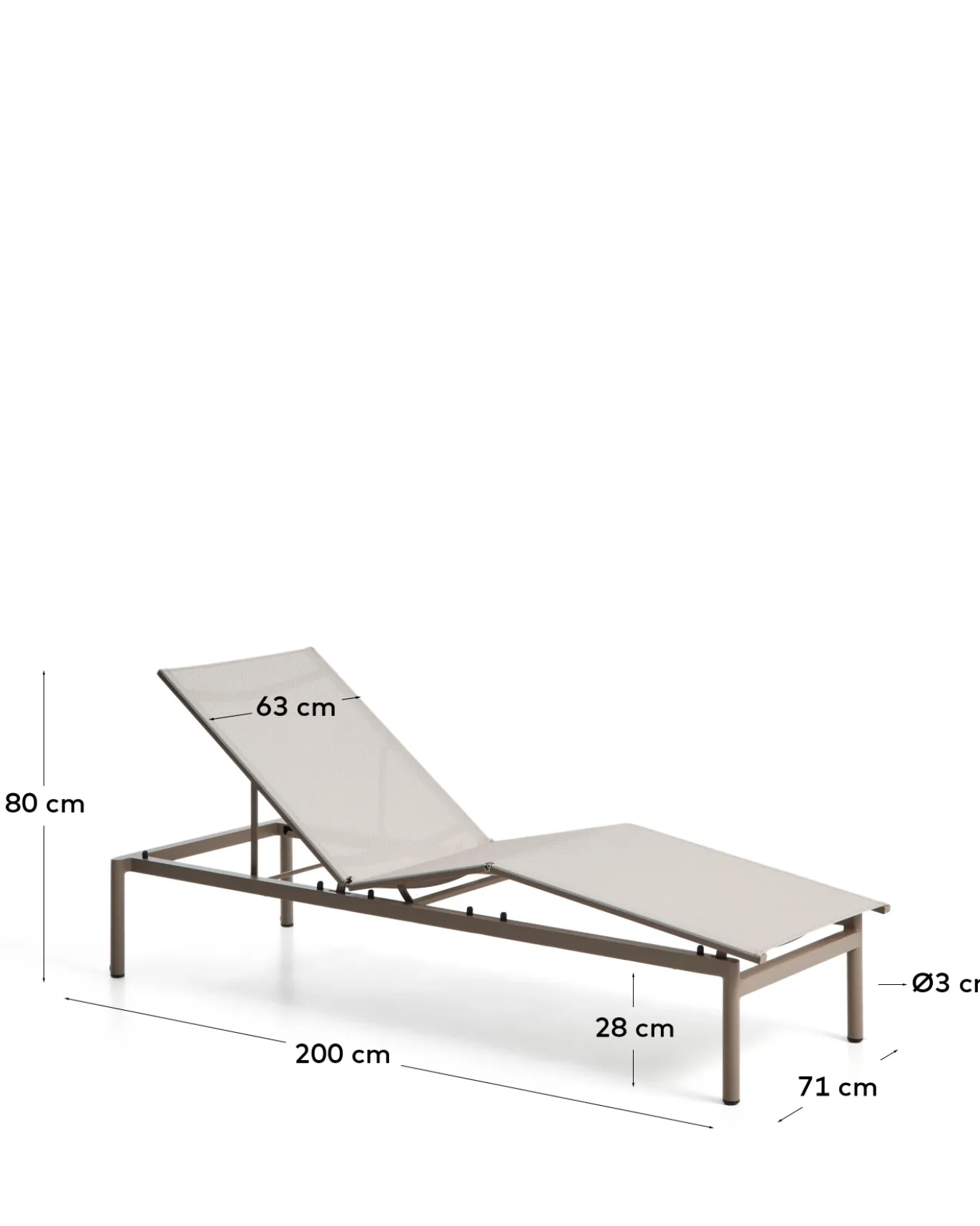 Kave Home Ligbed Lesina Stapelbaar Aluminium Taupe