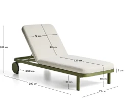 Kave Home Ligbed Rodia Beige/Groen 200cm