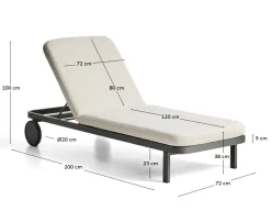 Kave Home Ligbed Rodia Beige/Grafiet 200cm