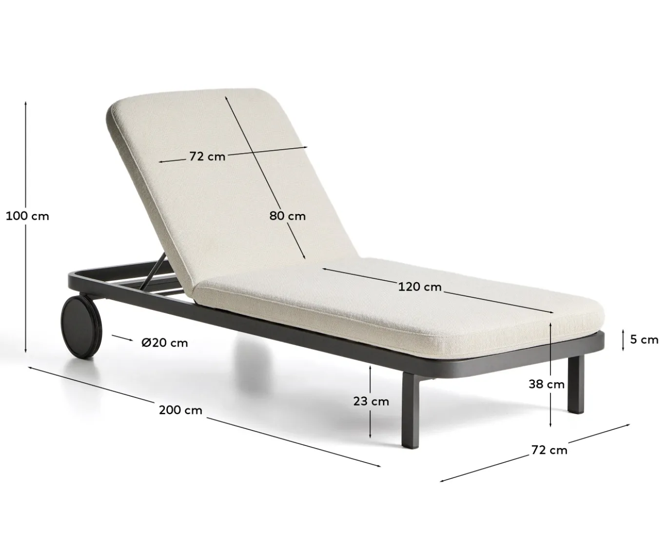Kave Home Ligbed Rodia Beige/Grafiet 200cm