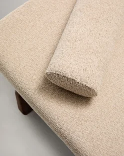 Kave Home Ligbed Topaz Divan Beige Chenille Essenhout Donkerbruin 200cm