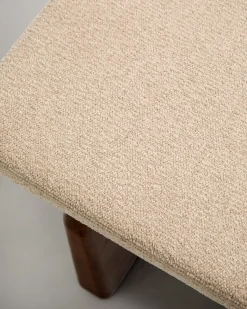 Kave Home Ligbed Topaz Divan Beige Chenille Essenhout Donkerbruin 200cm