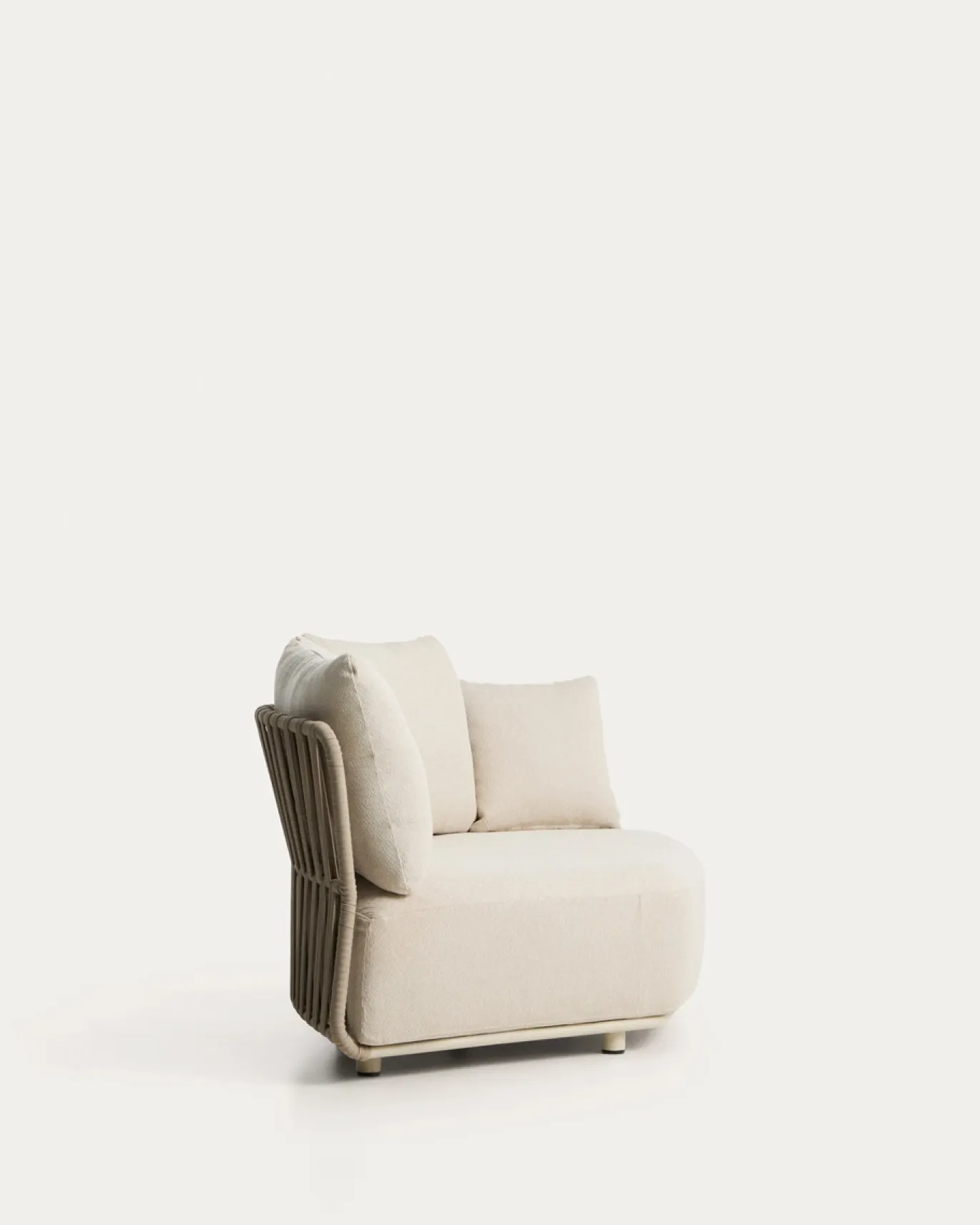 Kave Home Loungemodule Osani Rond Aluminium Beige Touw Taupe 167cm