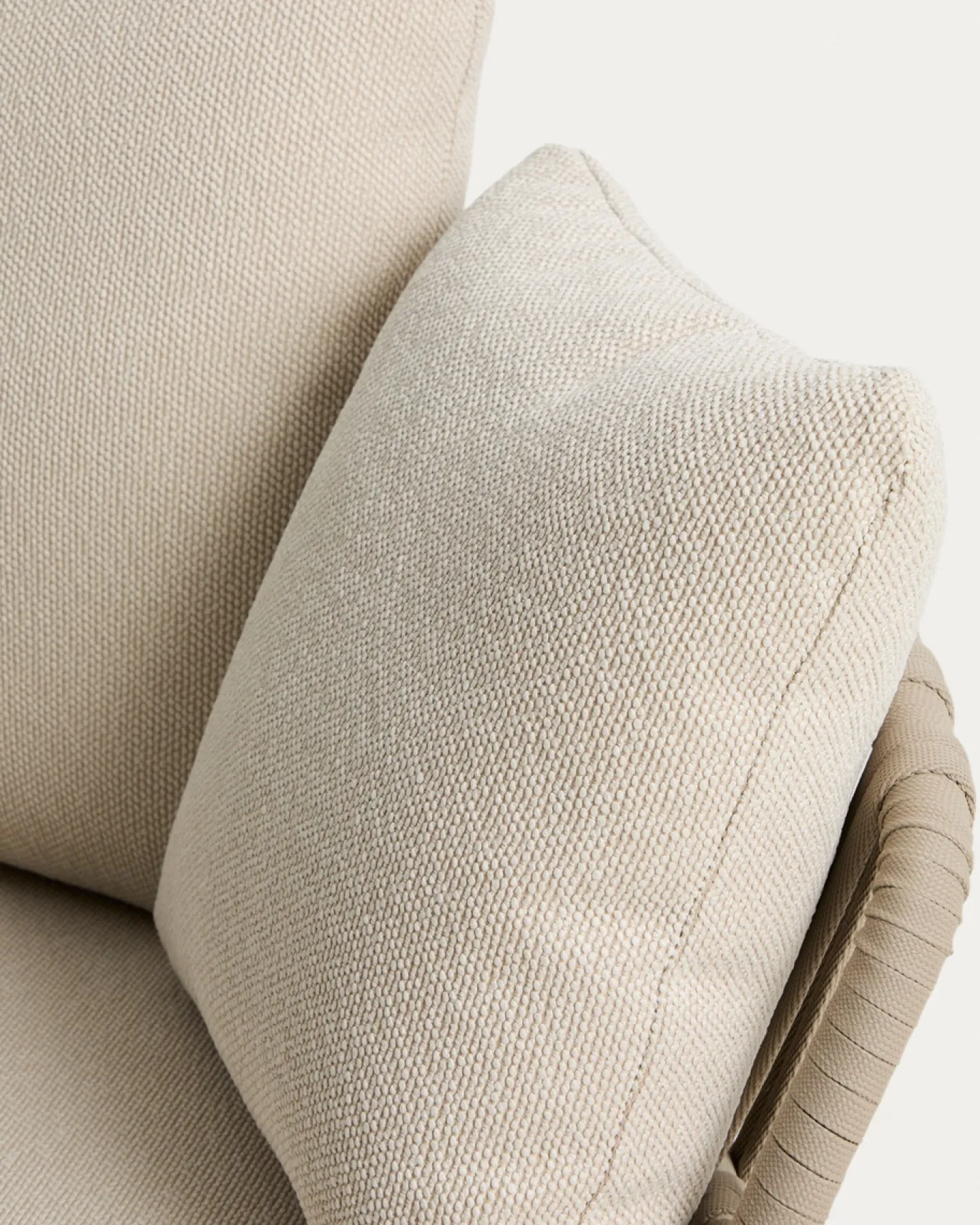 Kave Home Loungemodule Osani Rond Aluminium Beige Touw Taupe 167cm