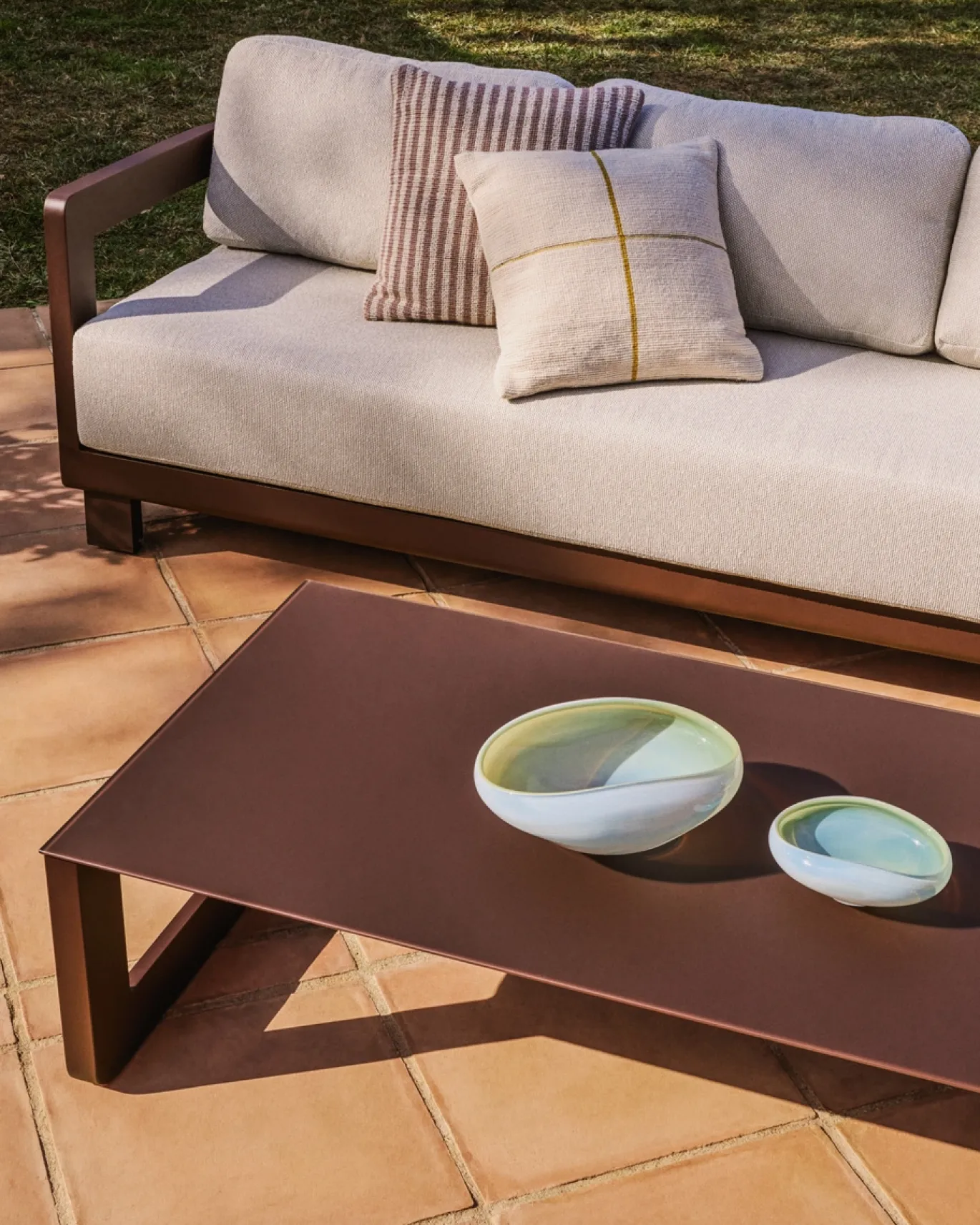 Kave Home Loungeset Nerano Aluminium Bruin
