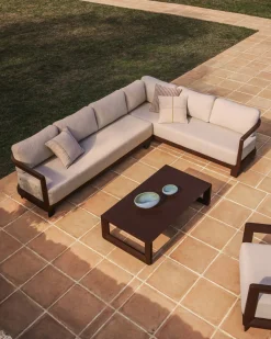 Kave Home Loungeset Nerano Hoekbank Bruin Klein