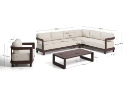 Kave Home Loungeset Nerano Hoekbank Bruin