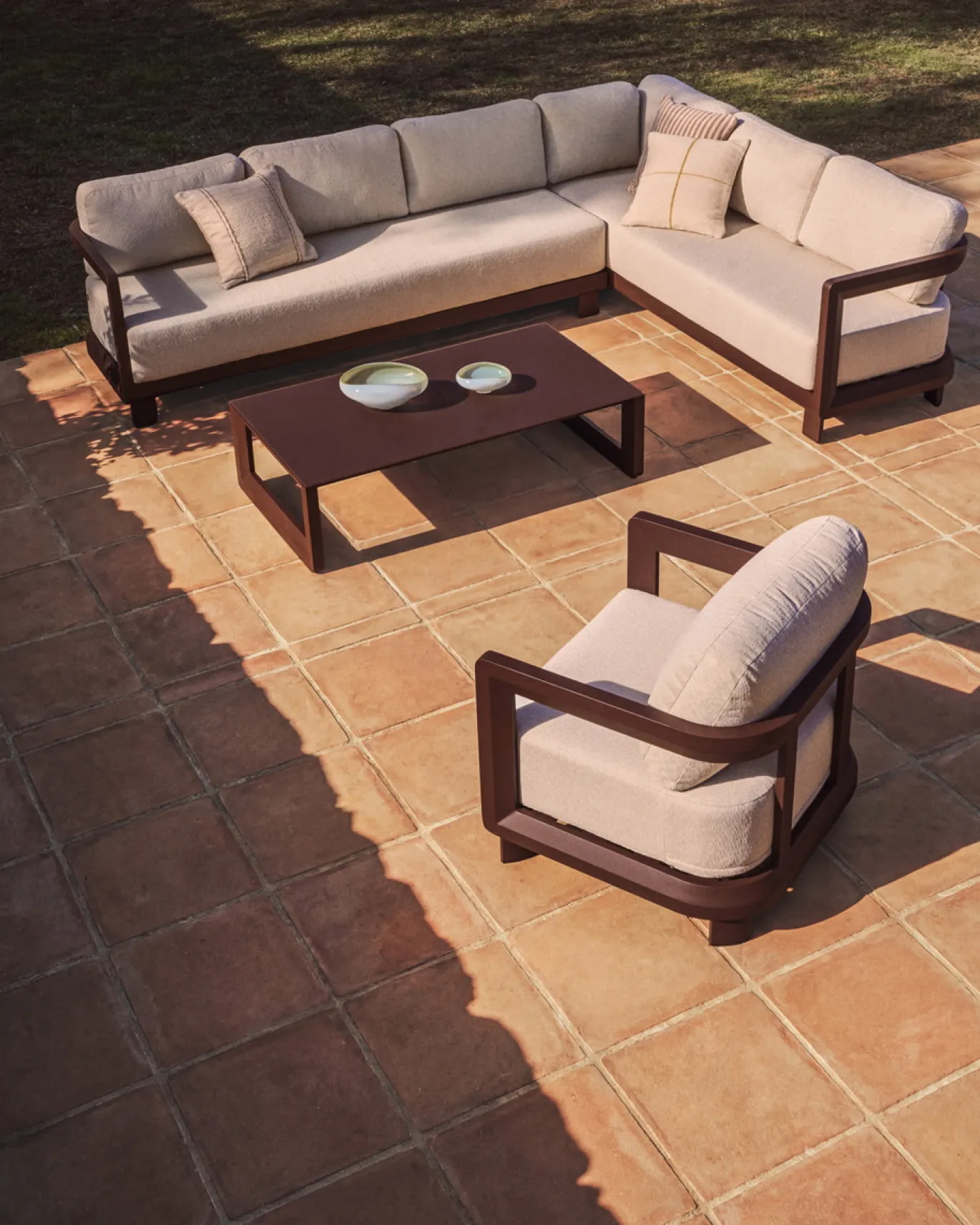 Kave Home Loungeset Nerano Hoekbank Bruin
